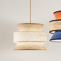 Luce Ambiente Design Hänglampa Gazebo, natur/beige, Ø 40 cm, rotting/tyg