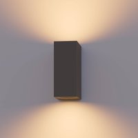 Calex utomhus vägglampa GU10, upp/ner, höjd 15 cm, antracit
