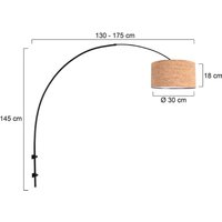 Steinhauer Vägglampa Sparkled Light, svart/brun, höjd 240 cm, kork