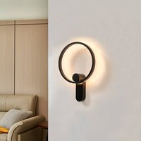 Lucande LED-vägglampa Yekta, indirekt, svart, dimbar