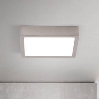 ORION LED-taklampa Disc nickelfärgad satinerad, längd 14 cm CCT