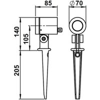 Udendørs spotlampe 626, sort, drejelig, jordspyd