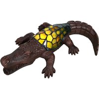 Clayre&Eef Dekorationslampa 6004, krokodil i Tiffany-stil