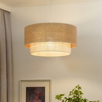 Euluna pendant light Boho jute, natural brown/white, Ø 45 cm