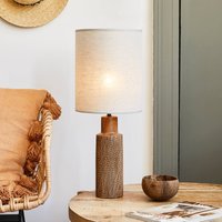 COREP Santal table lamp, beige/brown, height 63 cm, linen/ceramic