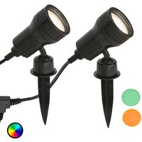 Briloner lot de 2 - Lampe sur piquet LED Terra avec filtres de couleur