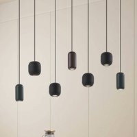 Lucande hängande lampa Narion, linjär, svart/brun/grön, 7-lampig