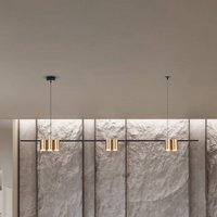 Eko-Light Genesis hanging light, aluminium black/gold, 7 x GU10, length 150 cm