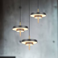 Trio Lighting LED-hänglampa Keaton, svart/guldfärgad Ø 45 cm CCT 3 lampor