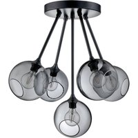 DESIGN BY US Ballroom Molecule taklampa, rökgrå, glas, 5 ljus