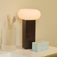 Hübsch LOW LED rechargeable table lamp, brown, height 20 cm, metal, dimmable