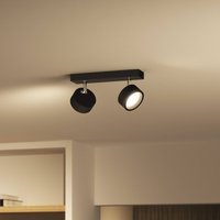 Philips Bracia LED downlight, 2-bulb, black