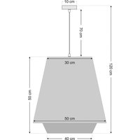 Maco Design Sensei doblo hänglampa, gräddvit/grön, Ø 50 cm, textil