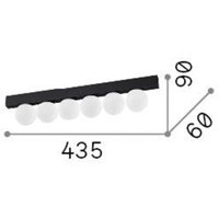 Ideallux Ideal Lux taklampa Ping Pong vit 6 lampor, opalglas