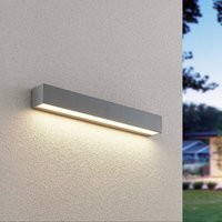 Lucande LED outdoor wall lamp Lengo, 50 cm, silver, down, 3,000K