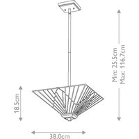 Elstead Alderley taklampa, höjdjusterbar, Tiffany-stil