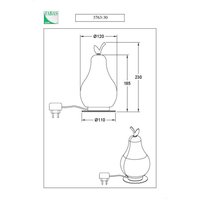 Fabas Luce Wilma LED-bordslampa, orange/mässing, glödlampsformad, dimbar