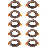 Prios takinbyggnadslampa Fibur, brons, zink, Ø 8,2cm, 10 st