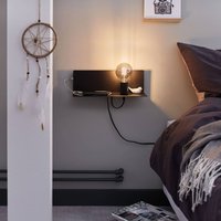 Paulmann Devara wall light with a shelf, black