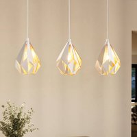 EGLO Carlton 1 pendant light three-bulb, white and gold