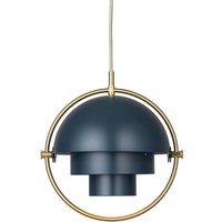 GUBI pendellampa Multi-Lite, Ø 27 cm, mässing/mörkblå