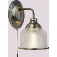 Searchlight Holofan glas vägglampa Bistro II, antik mässing