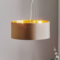 EGLO Maserlo pendant light round, taupe and gold