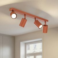SIGMA Zoom ceiling spotlight, 4-bulb, red, steel, GU10