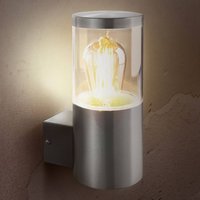 Heitronic Utomhusvägglampa i stål Naxos