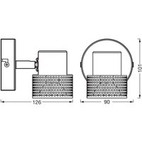 Spot mural OSRAM CORK, noir, 1 spot, GU10-LED 927 à intensité variable
