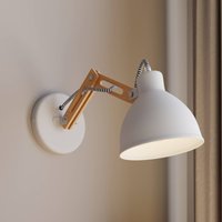 Euluna Skansen wall lamp, adjustable wooden arm, white