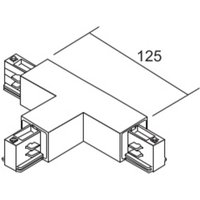Ivela T-connector LKM DALI, black, conductor right, 3-phase