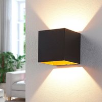 Arcchio LED wall lamp Zuzana, angular, black, 10 cm wide
