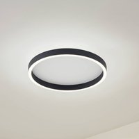 Lucande plafonnier LED Rotundo, Ø 40 cm, noir, à intensité variable