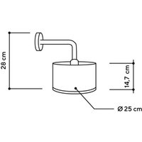 Almut von Wildheim ALMUT 2610 vägglampa Ø 25cm hö/röda rosor