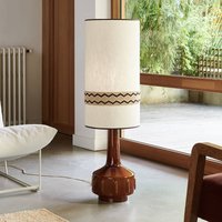 MARKET SET Jimmy floor lamp, brown/beige, border, 121 cm