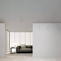 miloox by Sforzin Suspension Aladino, 10 lampes, clair/doré, verre, décentré