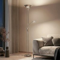 Lindby LED-golvlampa Josefin, nickel, läslampa, dimbar