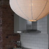 PR Home Verona pendant light, white, Ø 55 cm, fabric, E27 LED