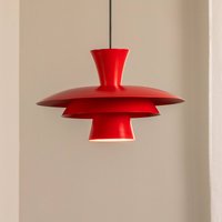 Luminex Plato pendant light, red, metal, Ø 38 cm, E27