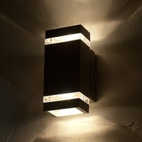 LUTEC LED outdoor wall light Focus angular 2-bulb.
