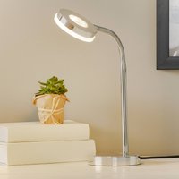 Reality Leuchten Rennes LED-bordslampa, kromfärgad, höjd 40 cm