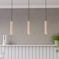 EGLO Caminia pendant light, sand colour, length 77 cm, steel, 3-bulb.