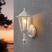 EGLO Laterna 5 outdoor wall lamp, white, height 36 cm, metal, sensor
