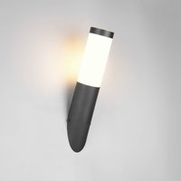 Trio Lighting Trioto outdoor wall lamp, matt black, height 39 cm, stainless steel