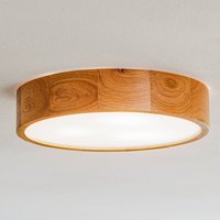 TEMAR LIGHTING Plafonnier Cleo, Ø 38 cm, 3 lampes, bois de chêne, E27