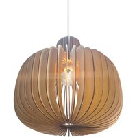 Nordlux Pendellampa Hazo, Ø 43 cm, naturfärgad, trä