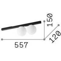 Ideallux Ideal Lux taklampa Binomio mässingsfärgad 2-ljus metallglas