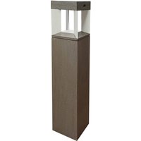 Les Jardins Teckalu LED solar path light sensor teak white