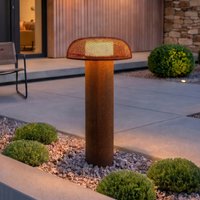 Lucande MAILE LED path light, 80 cm, rust-coloured, IP65